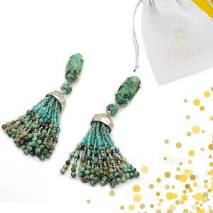 Kendra Scott Dove Statement Earrings in African Turquoise NWOT